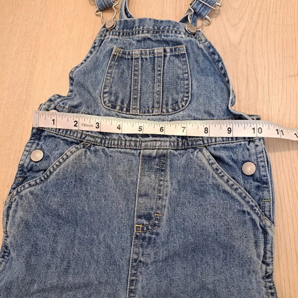Vintage Old Navy 2003 Y2K Baby Toddler Unisex Denim Button Up 2T Overalls - Picture 2 of 9